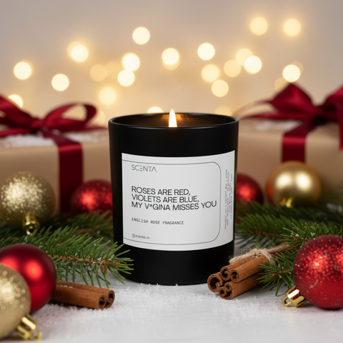 Lumânare parfumată Roses are red, violets are blue, my v*gina misses you Mediu - 20cl nice