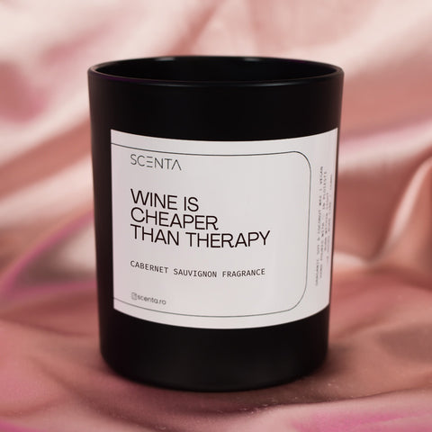Lumânare parfumată ⁠⁠Wine is cheaper than therapy